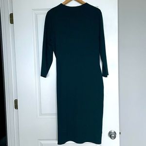Ann Taylor Emerald Green fall sweater dress with button accents